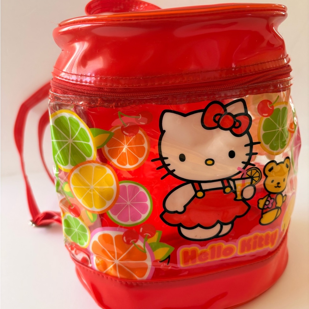 VINTAGE✨1998 Hello Kitty Red Backpack with Citrus & Cherries